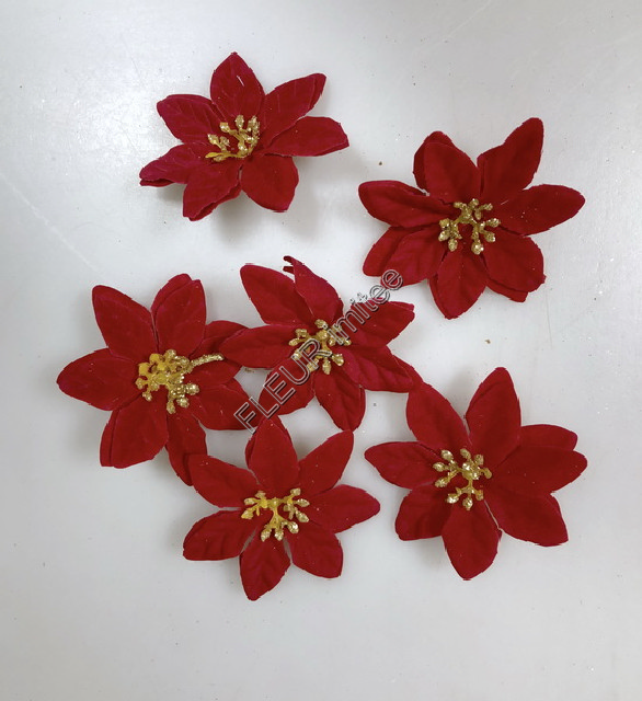 Poinsettia samet 6,5cm 24/480