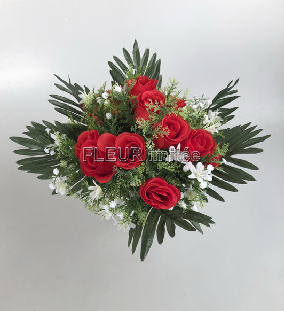Kytice růže s palm.list.36cm 6/60